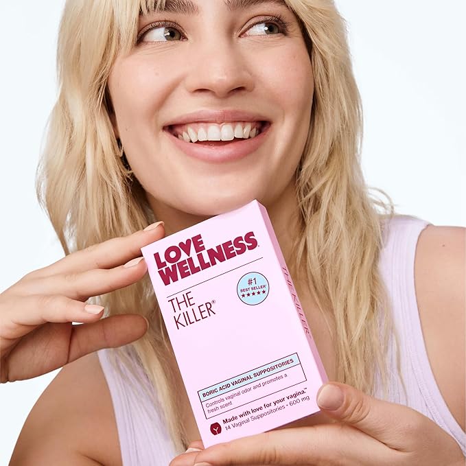 Love Wellness The Killer | Boric Acid Suppositories for Women | Vaginal Suppository for Healthy pH Balance & Vaginal Odor Control to Promote Fresh Scent | Vaginal Health Support | 28 Count
