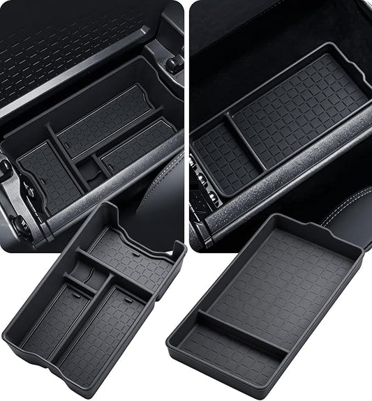 Center Console Organizer Storage Box & Armrest Bottom Mat for Toyota RAV4 2026, Interior Accessories Armrest Insert Tray Storage Box for 2026 RAV 4, Black
