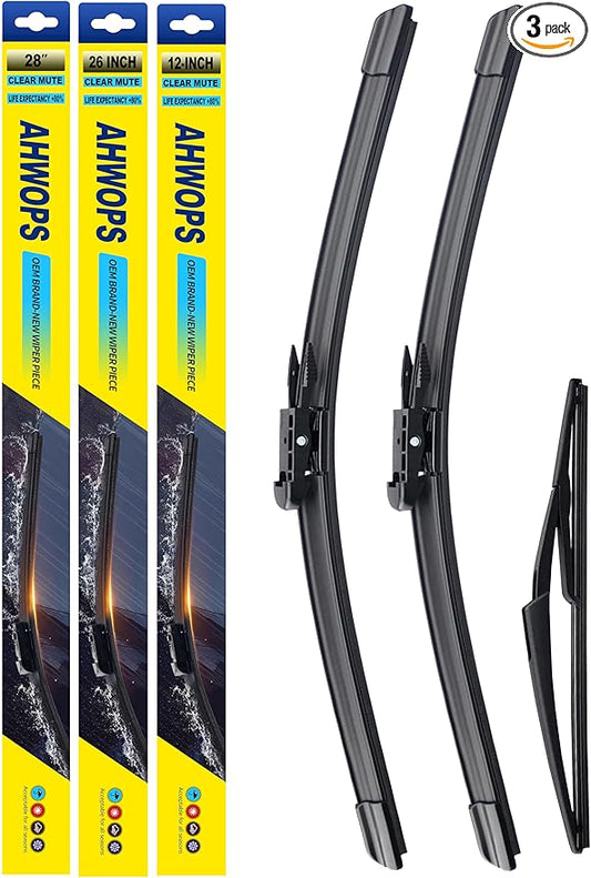 3 Wiper Front and Rear Wiper Blades for Ford C-Max 2013-2018, OE Original Style (28″/26″ Front/12″ Rear) For My Car