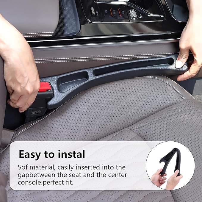 【Compatible with Honda Civic】Seat Gap Filler,No Drop Seat Guard Compatible with Honda Civic,Car Seat Side Gap Filler Organizer,Drop Seat Guards for Cars(2Pcs),Emergency Keychain Car Escape Tool(2Pcs)