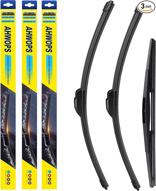 3 Wiper Front and Rear Wiper Blades for Honda Odyssey 2005-2021, OE Original Style (26″/22″ Front/16″ Rear) For My Car