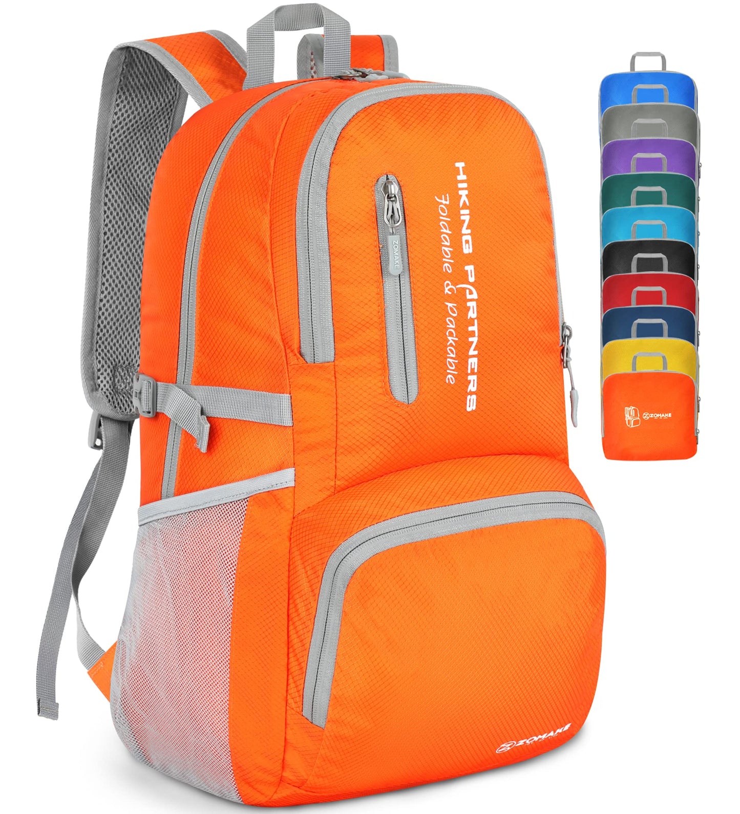 ZOMAKE Lightweight Packable Backpack, 35L Light Foldable Hiking Backpacks Water Resistant Collapsible Daypack for Travel(Purple)