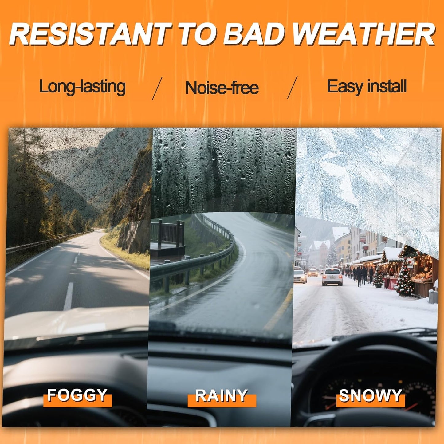 HULADAED® 24''+18''+12'' Windshield Wipers Replacement for Mazda 3 2018-2014,Silicone Front Rear Wiper blades for MY Car-All Weather & Quiet(3 PACK)