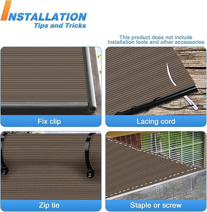 TANG Sun Shade Fabric Roll 8'x50' Shade Cloth for Garden Brown HDPE Mesh Shading Pergola Cover Replacement Canopy, 95% Blockage Sunshades for Outdoor Patio Backyard Plant