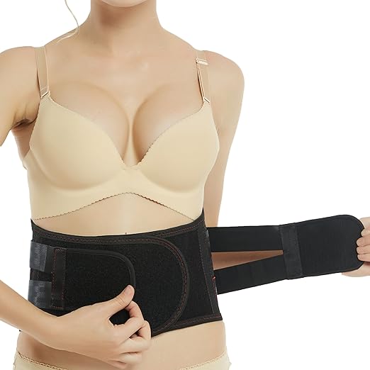 NeoTech Care Back Support Belt - Breathable & Adjustable Lower Back Brace - Double Pull Compression Straps (Black, Size XXL)