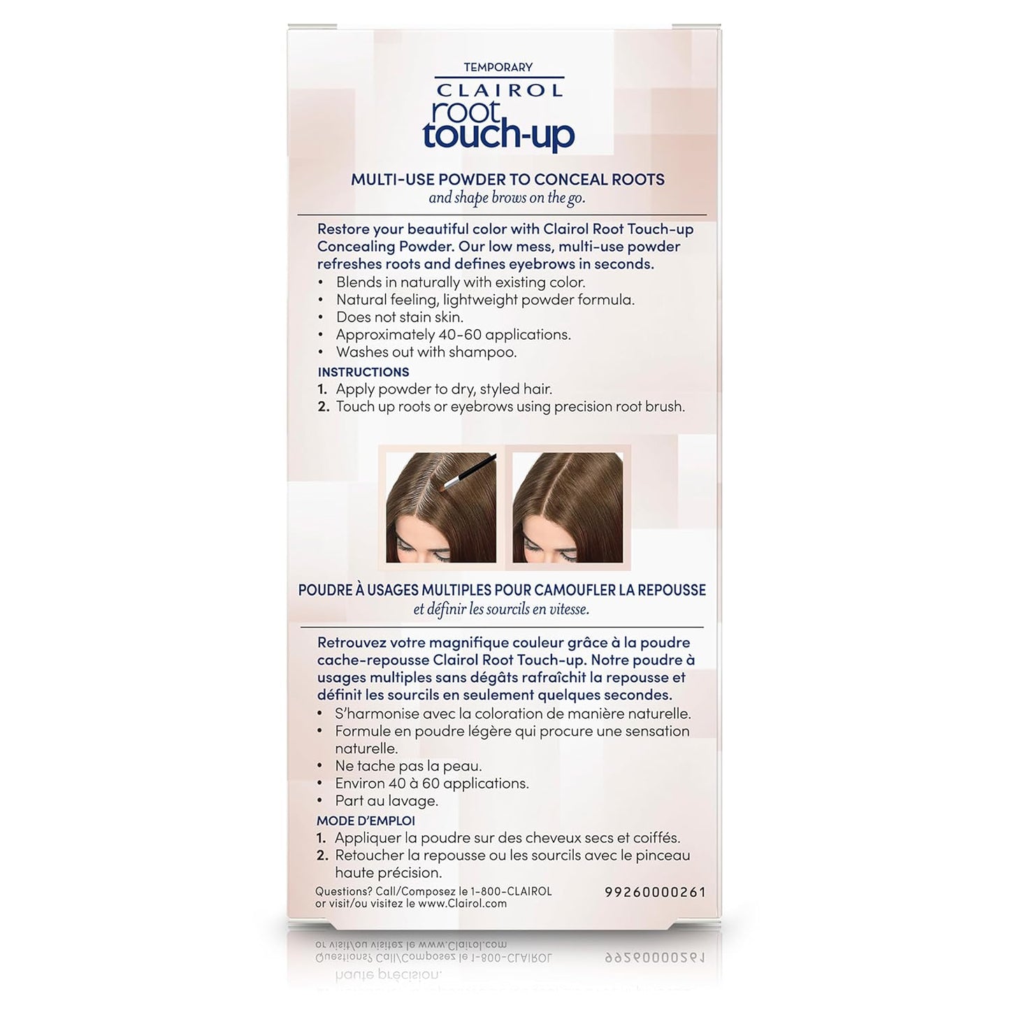 Clairol Root Touch-Up Temporary Concealing Powder, Medium Brown Hair Color, Pack of 1