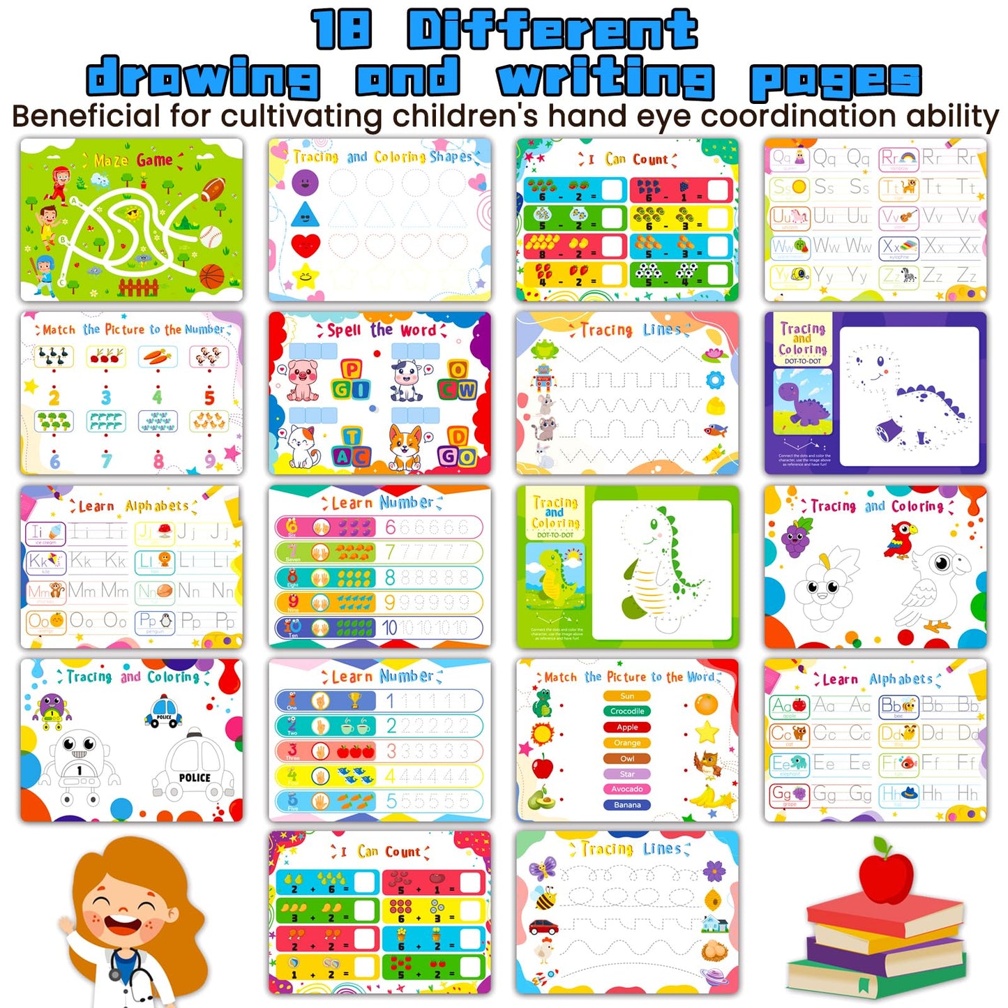 HomSeon 36 Theme Montessori Busy Book for Toddlers 3 and up, Preschool Learning Activities for Kids Kindergaten Educational Toys Tools Autism Pre K Early Learning