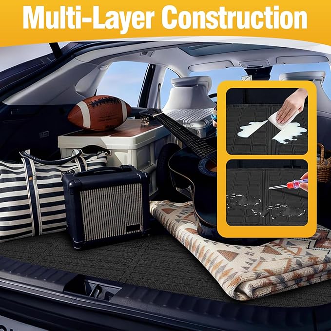 Trunk Liner Cargo Liners for Ford Taurus 2010-2019 Rear Trunk Floor Mats 3D Boot Tray All-Weather TPE Black
