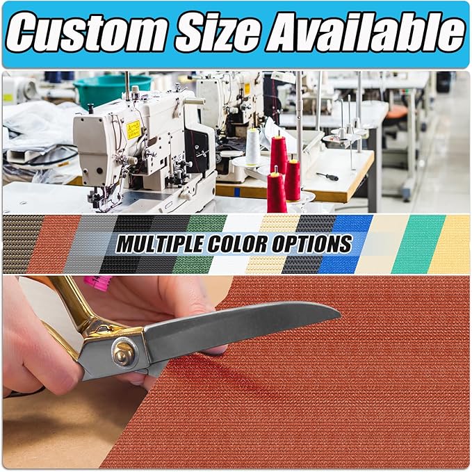 Amagenix 90% Pergola Shade Cover 8' X 14' Sun Shade Cloth with Grommets for Outdoor Garden Patio Porch, Commercial Grade 200 GSM - Cable Zip Ties Included (We Customized) GN108, Rust Red