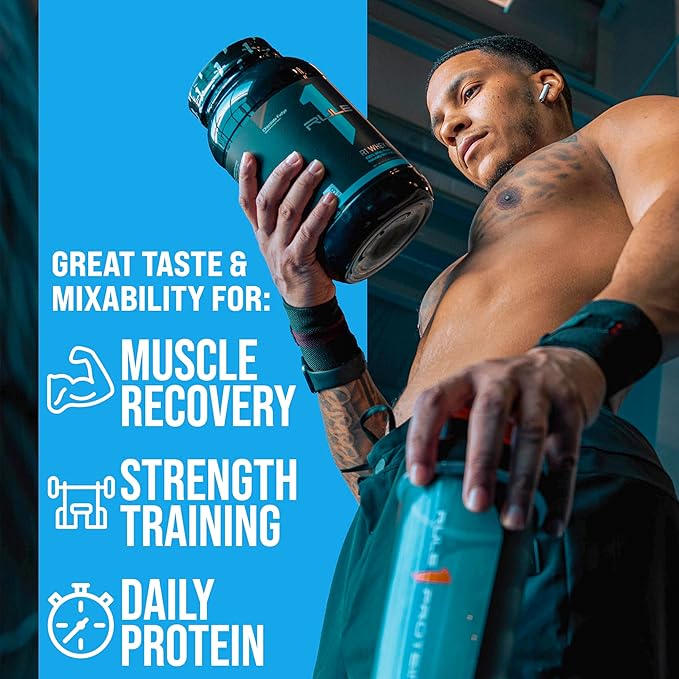 Rule One Proteins, R1 Whey Blend- Frozen Banana, 24g Fast-Acting Whey Protein Concentrates, Isolates, and Hydrolysates Per Serving, with Naturally Occurring EAAs and BCAAs, 5lbs