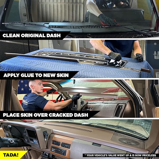 DashSkin Dash Cover Compatible with 1988-1994 C1500 C2500 C3500 K1500 K2500 K3500 Silverado Sierra Tahoe Yukon Suburban in Red - Hard Molded Plastic Dashboard Cap