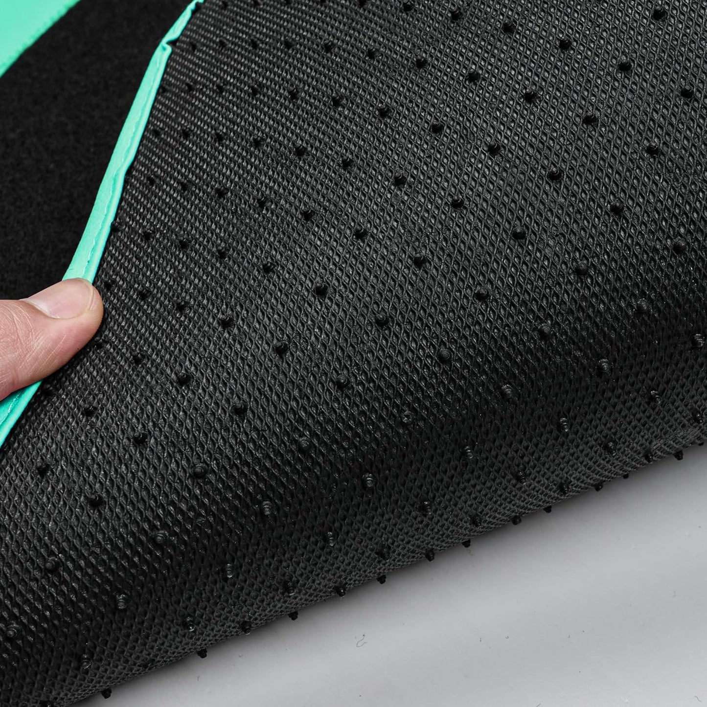 CAR PASS Mint Green Edge Leather Car Floor Mats, Universal Car Mats with Double Stitch Line and Anti-Slip Backing Design, for Cute Girly Women, Fit 95% Automotive,SUVs,Sedan,Vans (Black and Mint)