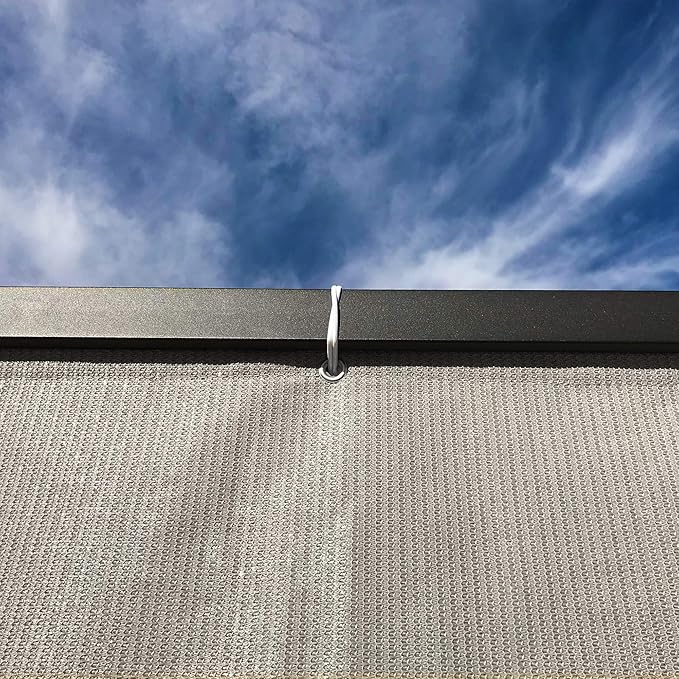 Alion Home Sun Shade Privacy Panel with Grommets and Hems on 4 Sides for Patio, Awning, Window, Pergola or Gazebo - Smoke Tan (12' x 4')