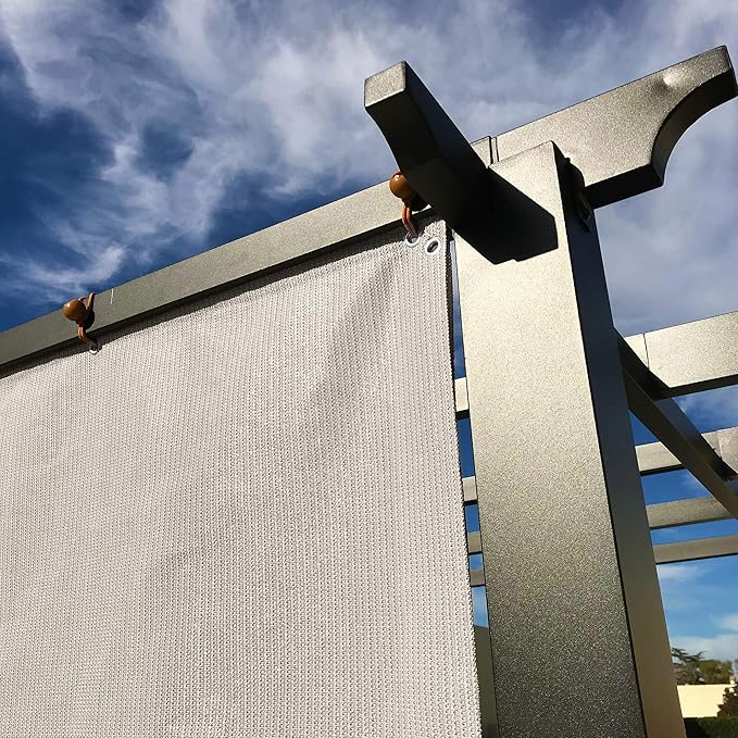 Alion Home Sun Shade Privacy Panel with Grommets and Hems on 4 Sides for Patio, Awning, Window, Pergola or Gazebo - Smoke Tan(12' x 6')