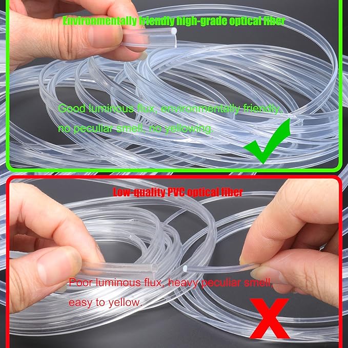 Optic Fiber Waterproof Car Side Glow LED Illumination Optic Fiber Band Car Interior Atmosphere Neon Cold Lights 2 Meters (6.56ft)