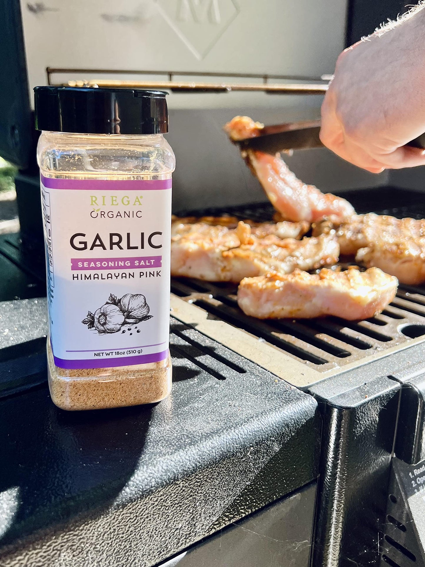 Riega Organic Garlic Seasoning Salt, Himalayan Pink Salt Perfect for Every Meal 18 Ounce (Pack of 1)