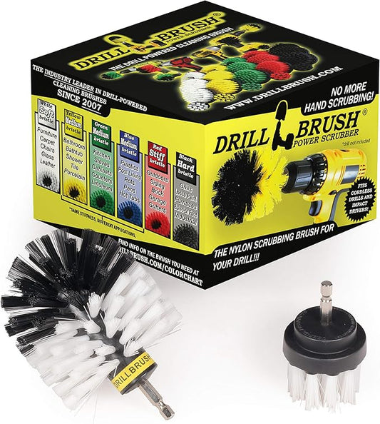 Car, Motorcycle, Truck, Boat - Cleaning Supplies – Drill Brush – Soft White Detailing Brush Kit - Car Wash - Spin Brush - Wheel Cleaner - Interior, Vinyl, Upholstery, Fabric, Leather Seat Cleaner