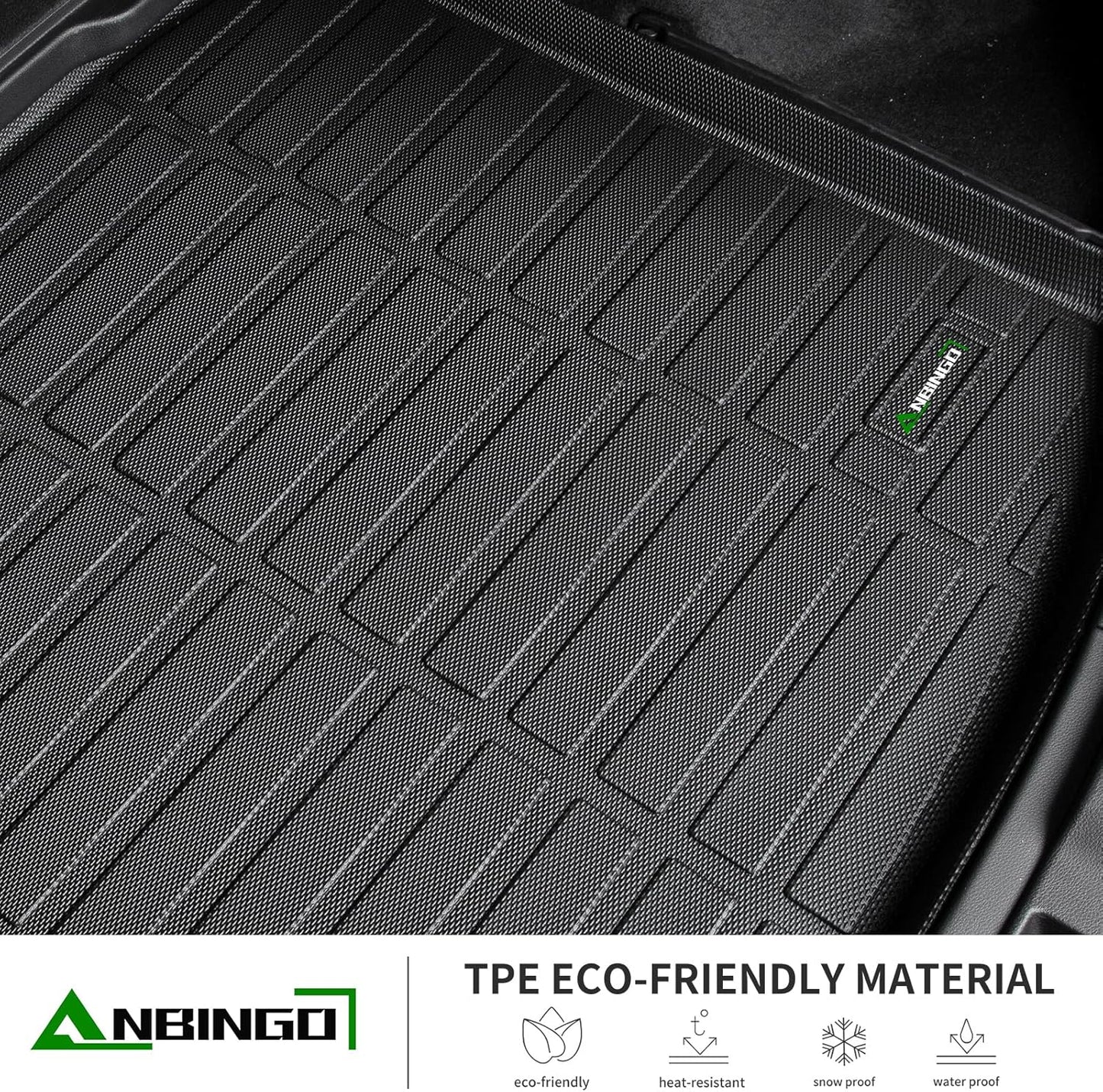 ANBINGO®-Floor Mats & Cargo Liner for Toyota Camry 2007-2011 (Fit for CE/LE/SE/XLE) Gas Only All Weather Protection TPE Heavy Duty Non-Slip Automotive Camry Floor Liners Accessories, Black