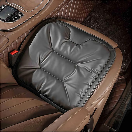 2026 New Skin-Friendly & Dirt-Repellent Leather Seat Cushions, Ergonomic Memory Foam Lumbar Support, Non-Slip Breathable Cover, Removable Washable, Ideal for Drivers & Office Long Sitting (black)