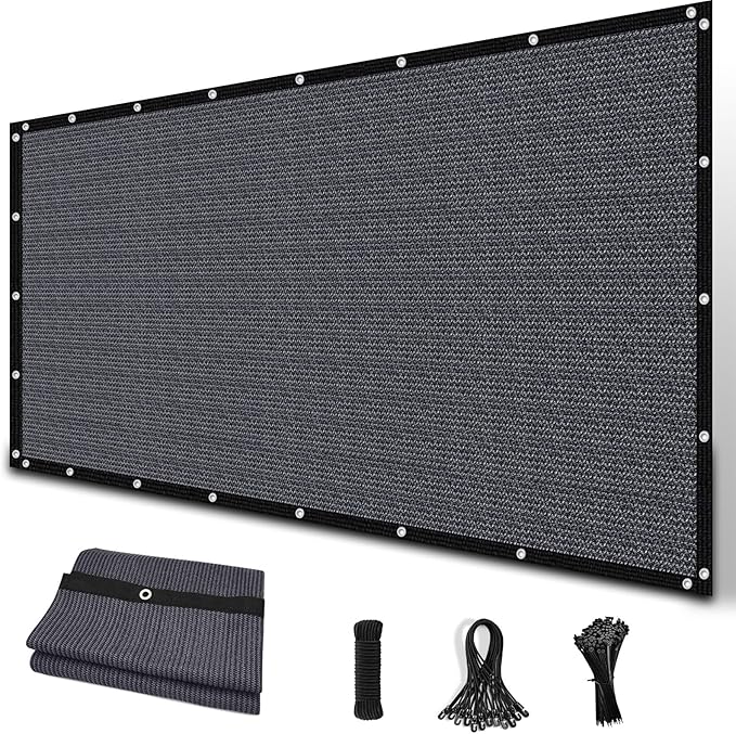 Amagenix 90% Sun Shade Cloth with Grommets, 8' x 10' Pergola Replacement Shade Cover Canopy Privacy Screen for Outdoor Patio Garden, Blue Gray (We Customized)