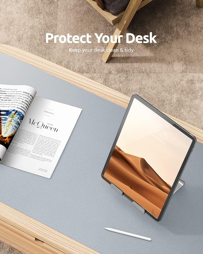 YSAGi Leather Desk Protector, Office Mat, Large Mouse Mat, Non-Slip PU Leather