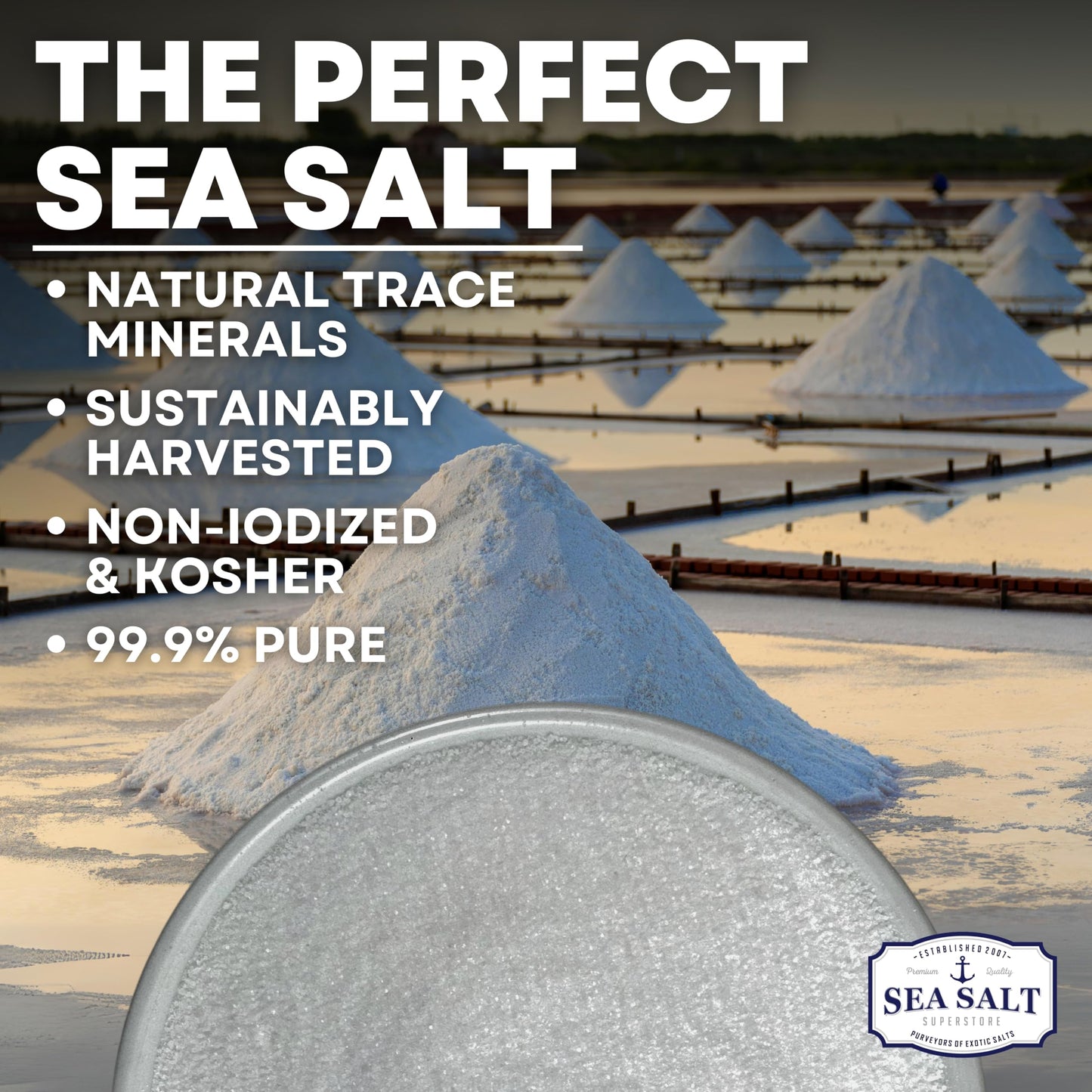Fine Grain Sea Salt for Baking, Pure Non-Iodized Baja Table Salt Replacement, Mineral Rich for Cooking, 14 oz Bag