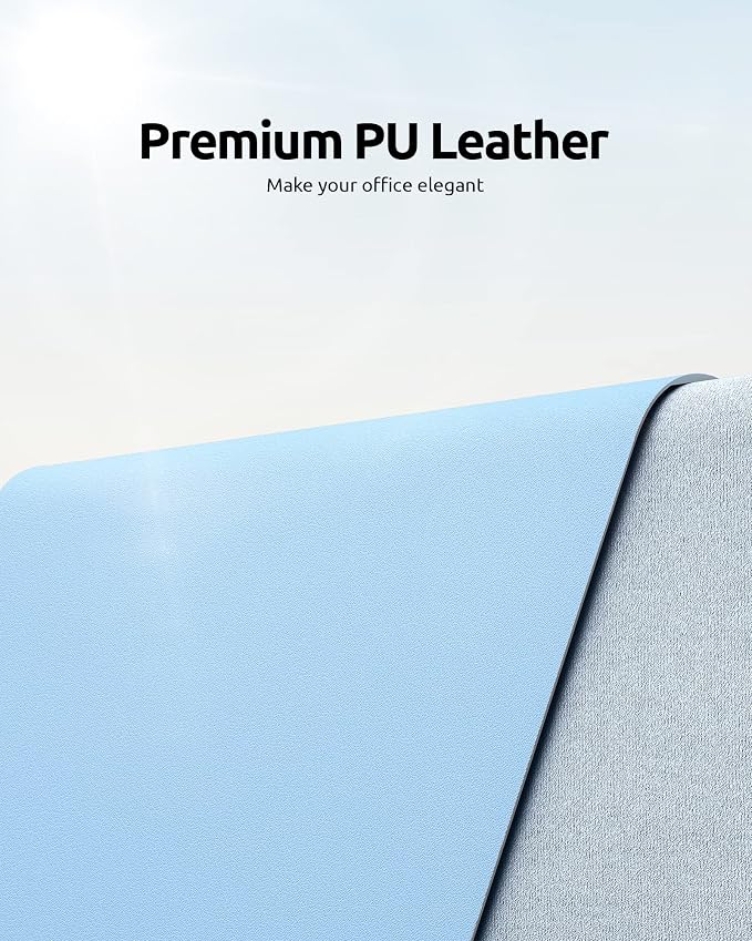 YSAGi Leather Desk Protector, Office Mat, Large Mouse Mat, Non-Slip PU Leather