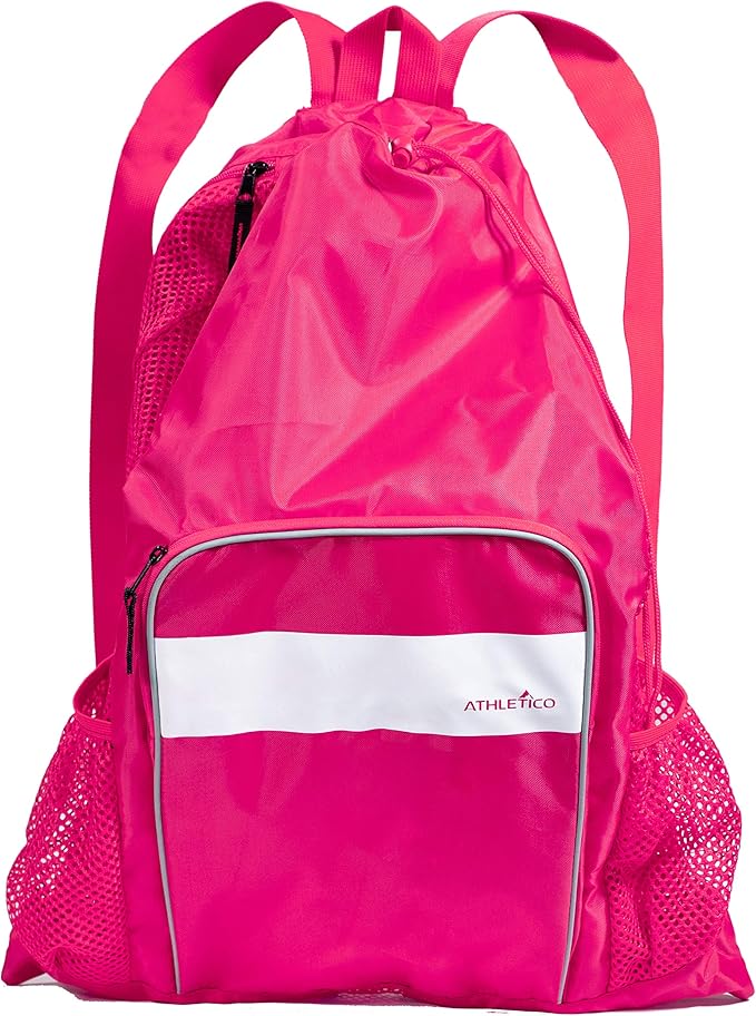Athletico Mesh Swim Bag - Mesh Pool Bag With Wet & Dry Compartments for Swimming, the Beach, Camping and More