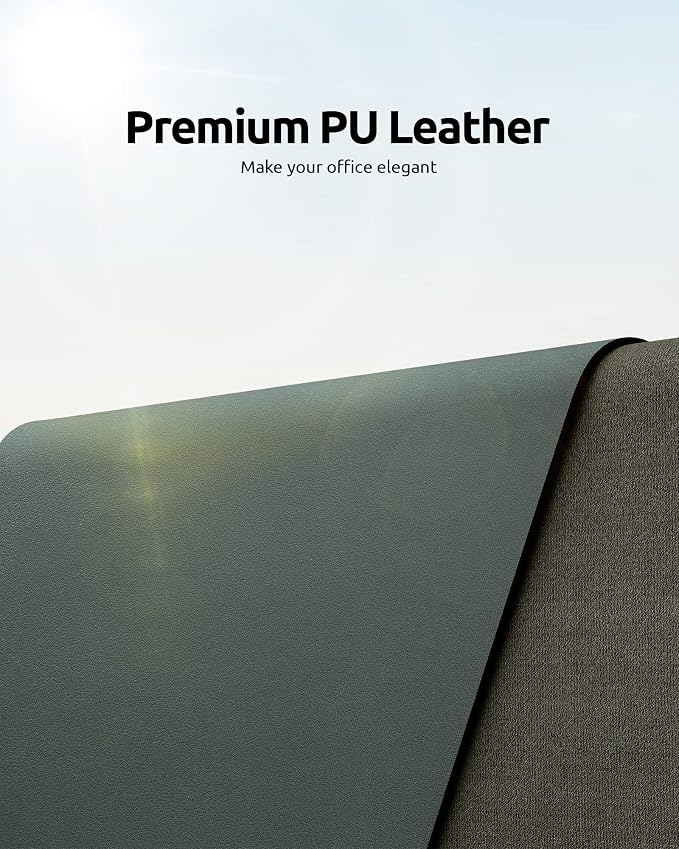 YSAGi Leather Desk Pad Protector, Office Desk Mat, Large Mouse Pad, Non-Slip PU