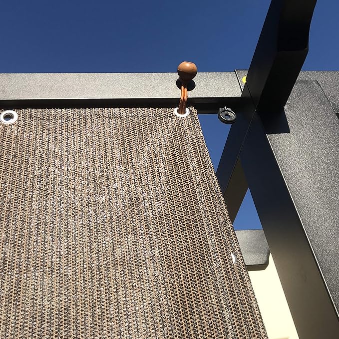 Sun Shade Privacy Panel with Grommets on 4 Sides for Patio, Awning, Window Cover, Pergola or Gazebo (Mocha Brown, 8' x 5')