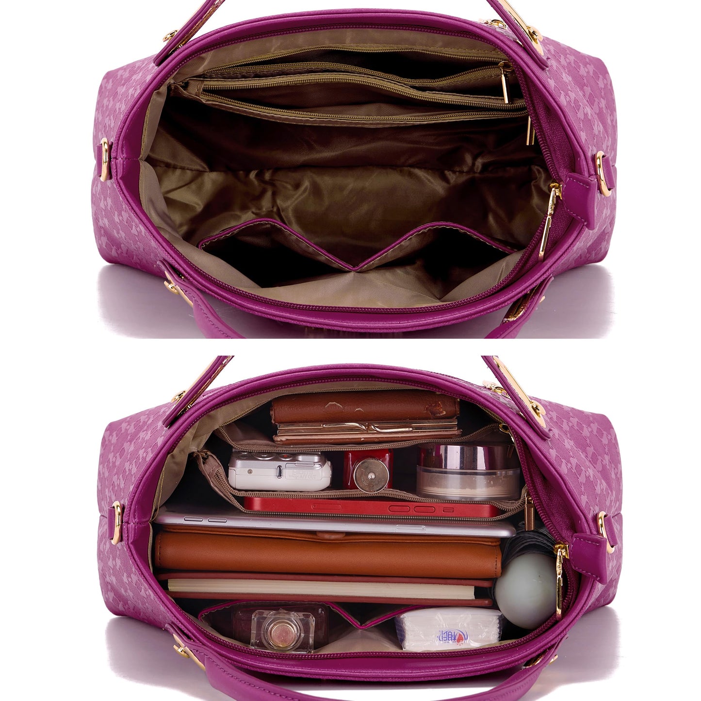 Purse for Women Fashion Medium Shoulder Bag Crossbody Bag Top Handle Tote Handbag Set 4PCS