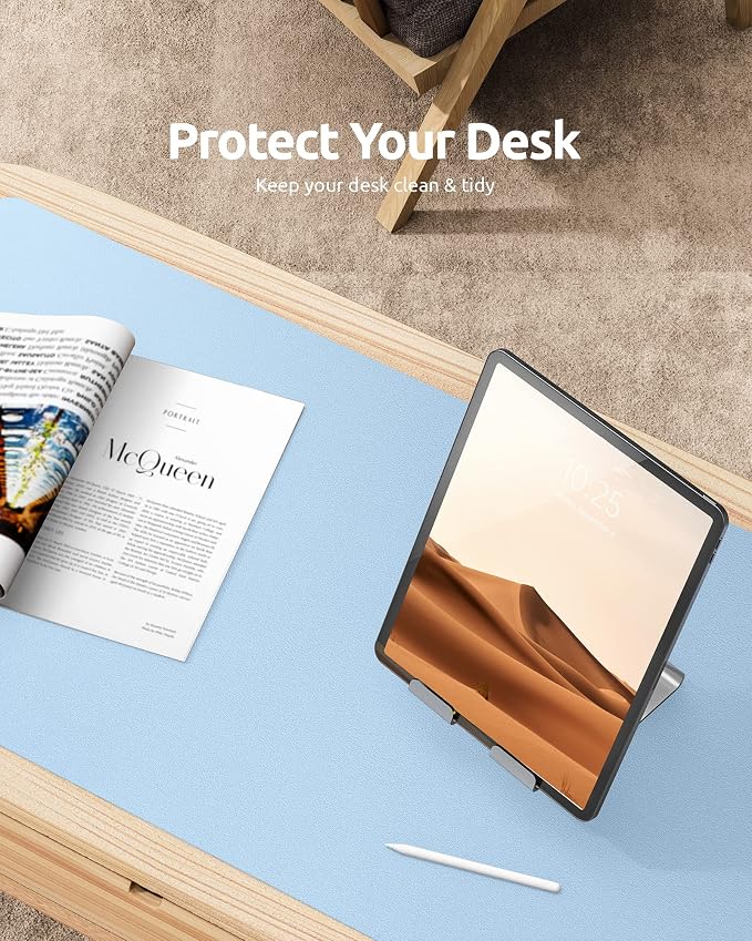 YSAGi Leather Desk Protector, Office Mat, Large Mouse Mat, Non-Slip PU Leather