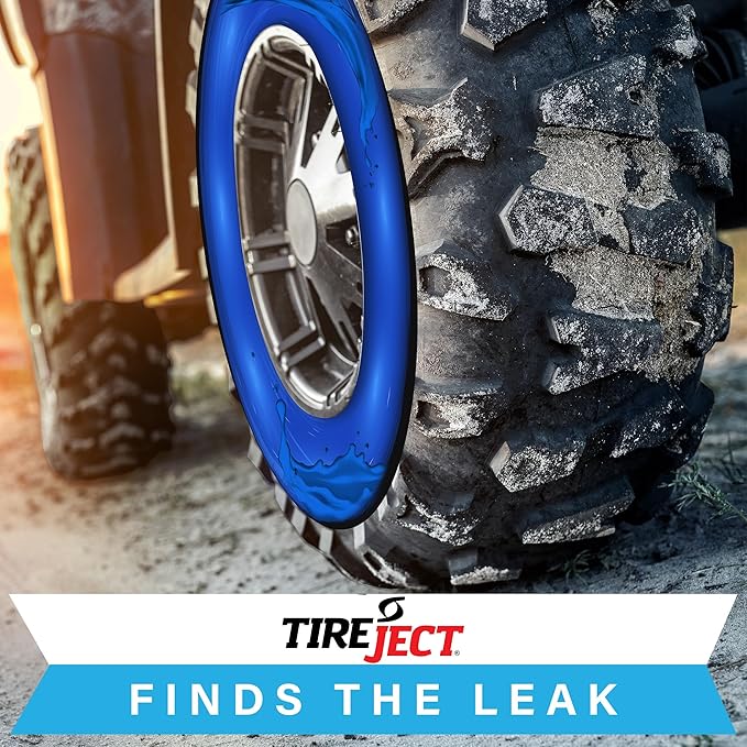 TireJect Off-Road Tubeless Tire Sealant Kit: Fix a Flat Tire & Prevent Flat Tires, Seal Punctures Leaks Dry Rot Thorns Nails Screws, tire Repair Slime, Puncture tire Sealer (40oz, 4-Tire Value Pack)