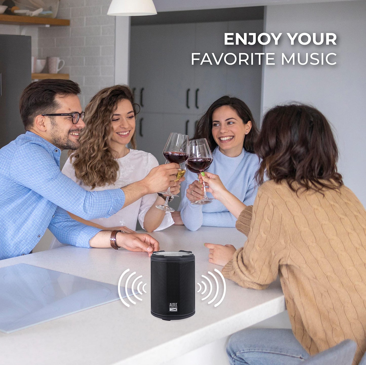 Altec Lansing - HydraMotion Wireless Bluetooth Speaker with 360 Degree Sound, Portable IP67 Waterproof for Outdoors, Shockproof, Snowproof, Everything Proof, 12 Hour Playtime (Black)