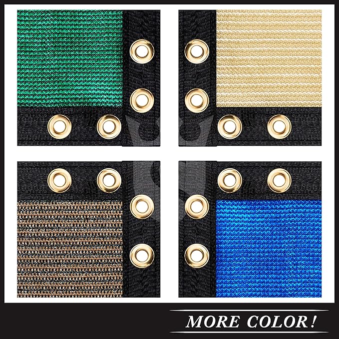 Royal Shade Custom Size 5' x 26' Beige Fence Privacy Screen Windscreen Cover Netting Mesh Fabric Cloth - Cable Zip Ties Included (We Make Custom Size)