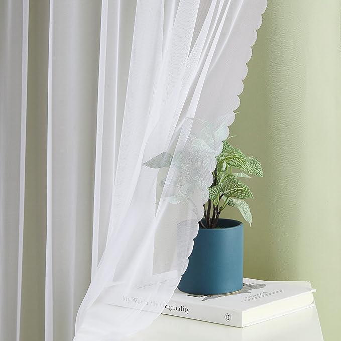 Bujasso Sage Green Blackout Curtains with Sheer Overlay Mix and Match Double Layer 90% Room Darkening Window Panels 95 inch Living Room Bedroom Green Drapes with Tiebacks Grommet Top 37" Wx95 Lx2